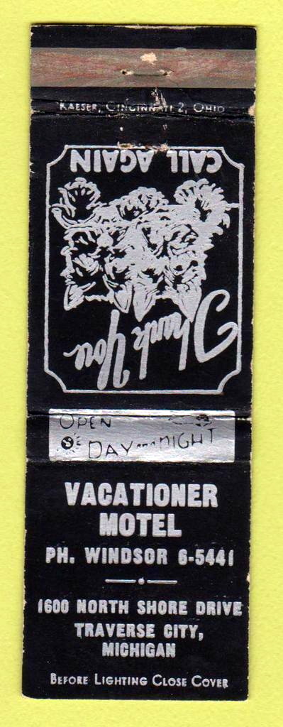 Vacationer Motel - Matchbook